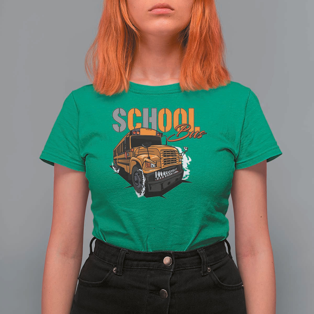 School Bus T Shirt For Women Yellow Cool Bus Back To School - Wonder Print Shop