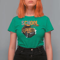 School Bus T Shirt For Women Yellow Cool Bus Back To School - Wonder Print Shop