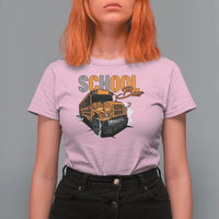 School Bus T Shirt For Women Yellow Cool Bus Back To School - Wonder Print Shop