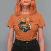 School Bus T Shirt For Women Yellow Cool Bus Back To School - Wonder Print Shop