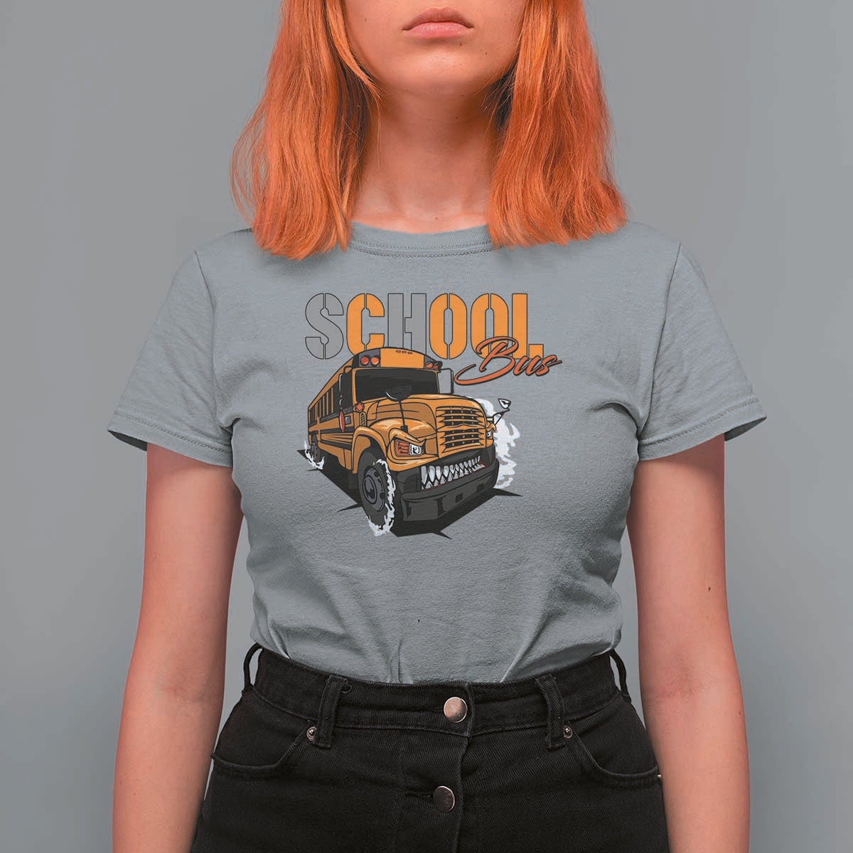 School Bus T Shirt For Women Yellow Cool Bus Back To School - Wonder Print Shop