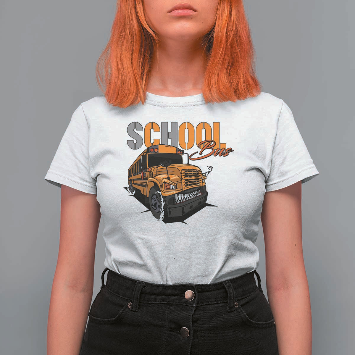 School Bus T Shirt For Women Yellow Cool Bus Back To School - Wonder Print Shop