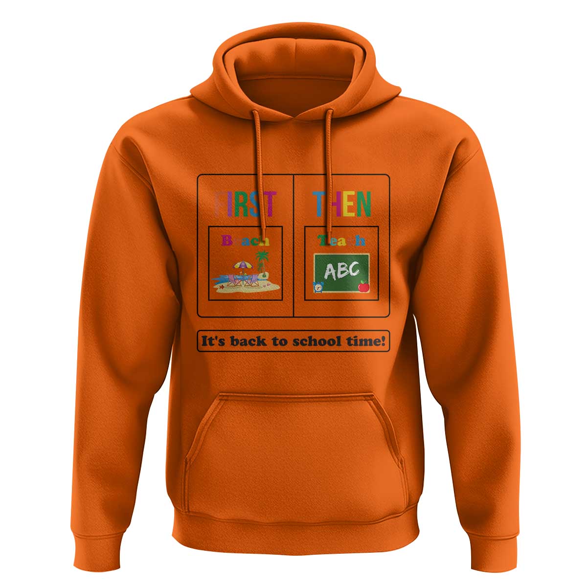 Teacher Hoodie First Beach Then Teach It's Back To School Time - Wonder Print Shop