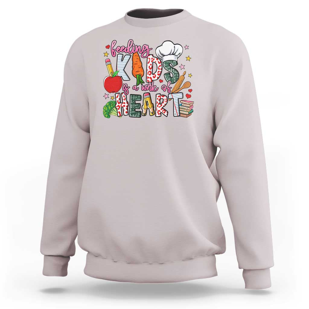 Lunch Lady Sweatshirt Feeding Kids Is A Work Of Heart - Wonder Print Shop