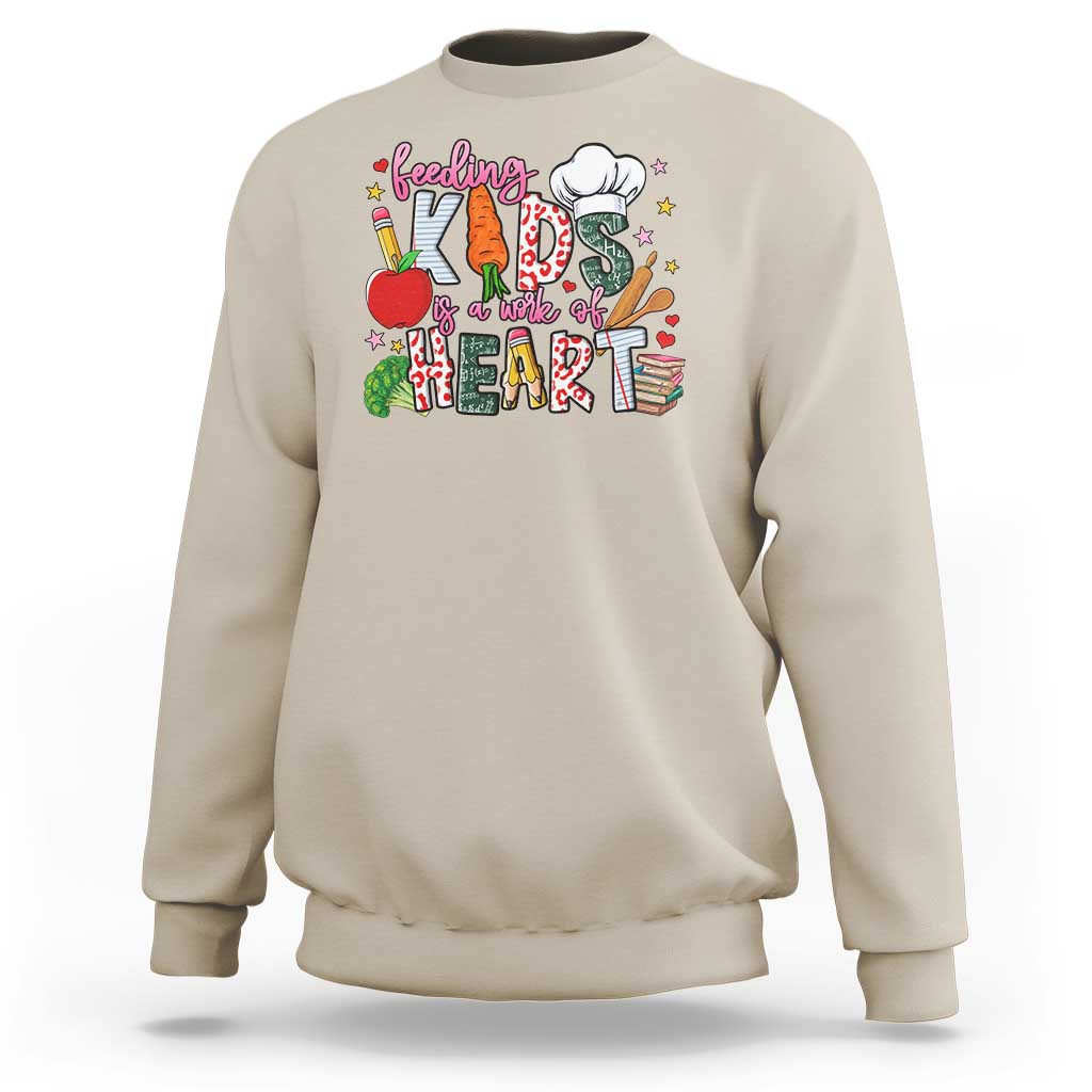 Lunch Lady Sweatshirt Feeding Kids Is A Work Of Heart - Wonder Print Shop