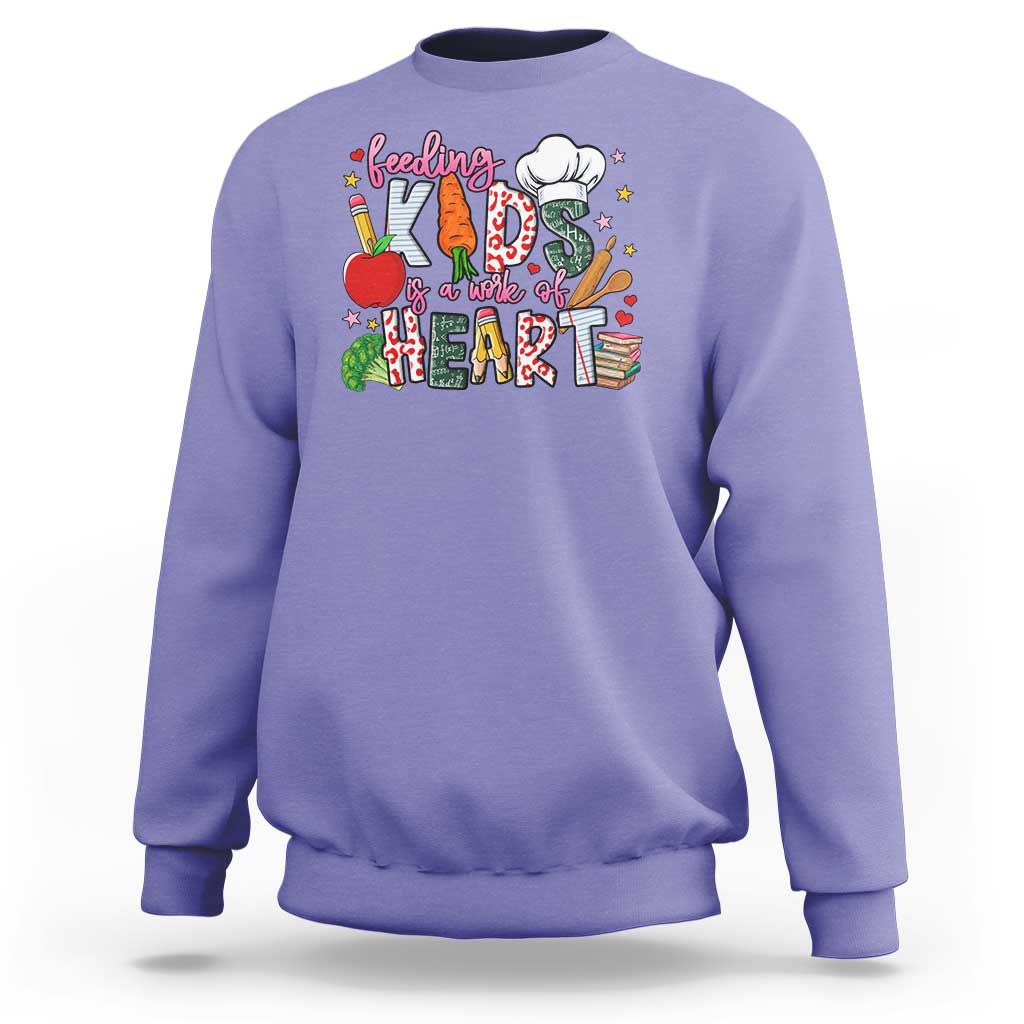 Lunch Lady Sweatshirt Feeding Kids Is A Work Of Heart - Wonder Print Shop