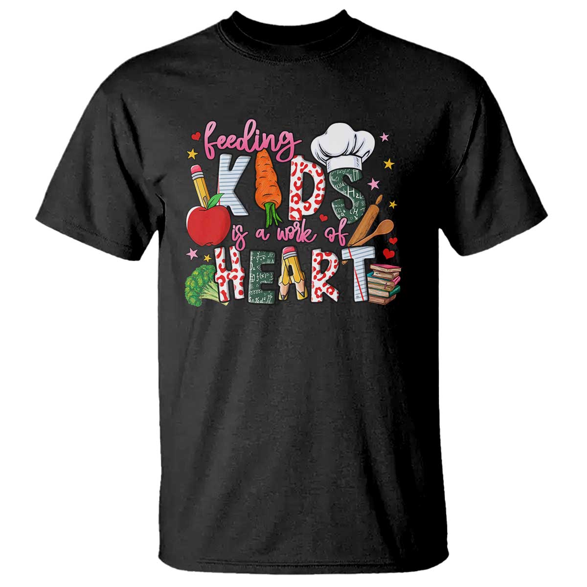 Lunch Lady T Shirt Feeding Kids Is A Work Of Heart - Wonder Print Shop