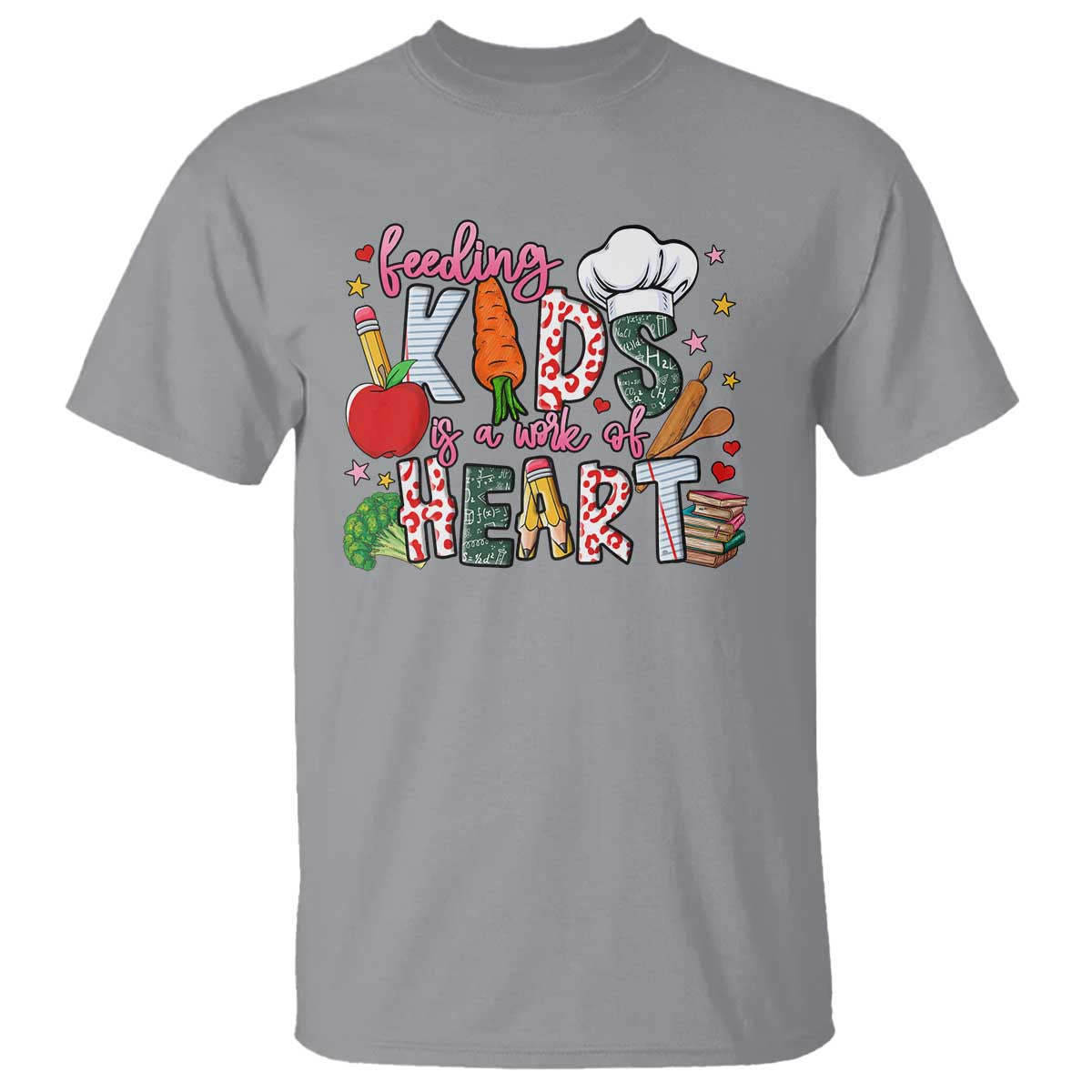 Lunch Lady T Shirt Feeding Kids Is A Work Of Heart - Wonder Print Shop