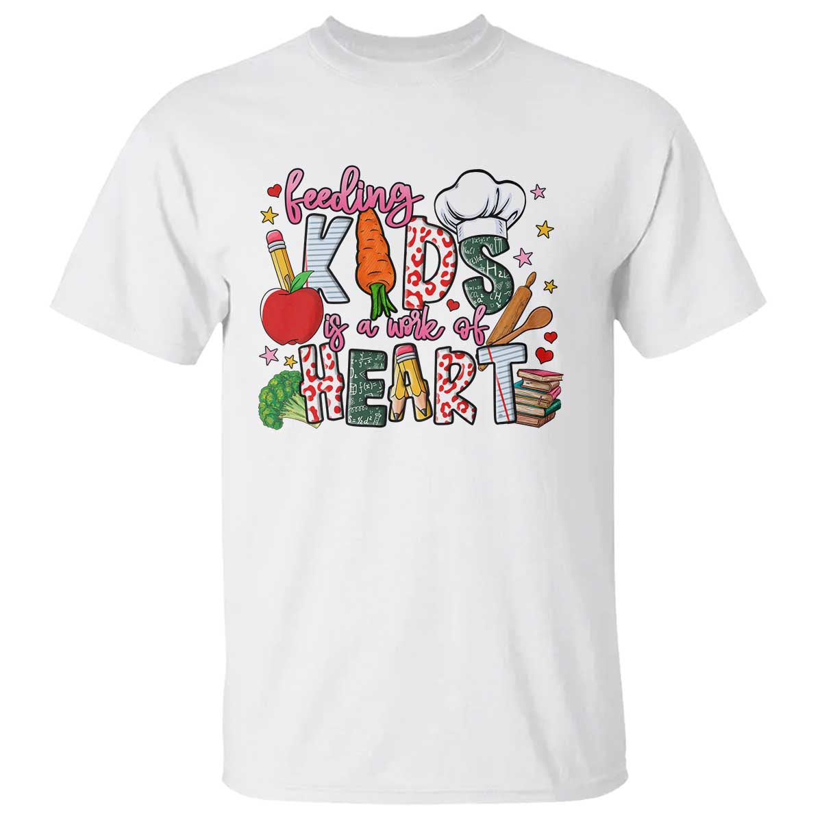 Lunch Lady T Shirt Feeding Kids Is A Work Of Heart - Wonder Print Shop