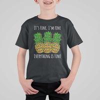 Funny Christmas In July Pineapple T Shirt For Kid It's Fine I'm Fine Everything Is Fine - Wonder Print Shop