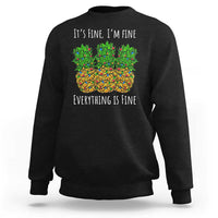 Funny Christmas In July Pineapple Sweatshirt It's Fine I'm Fine Everything Is Fine - Wonder Print Shop