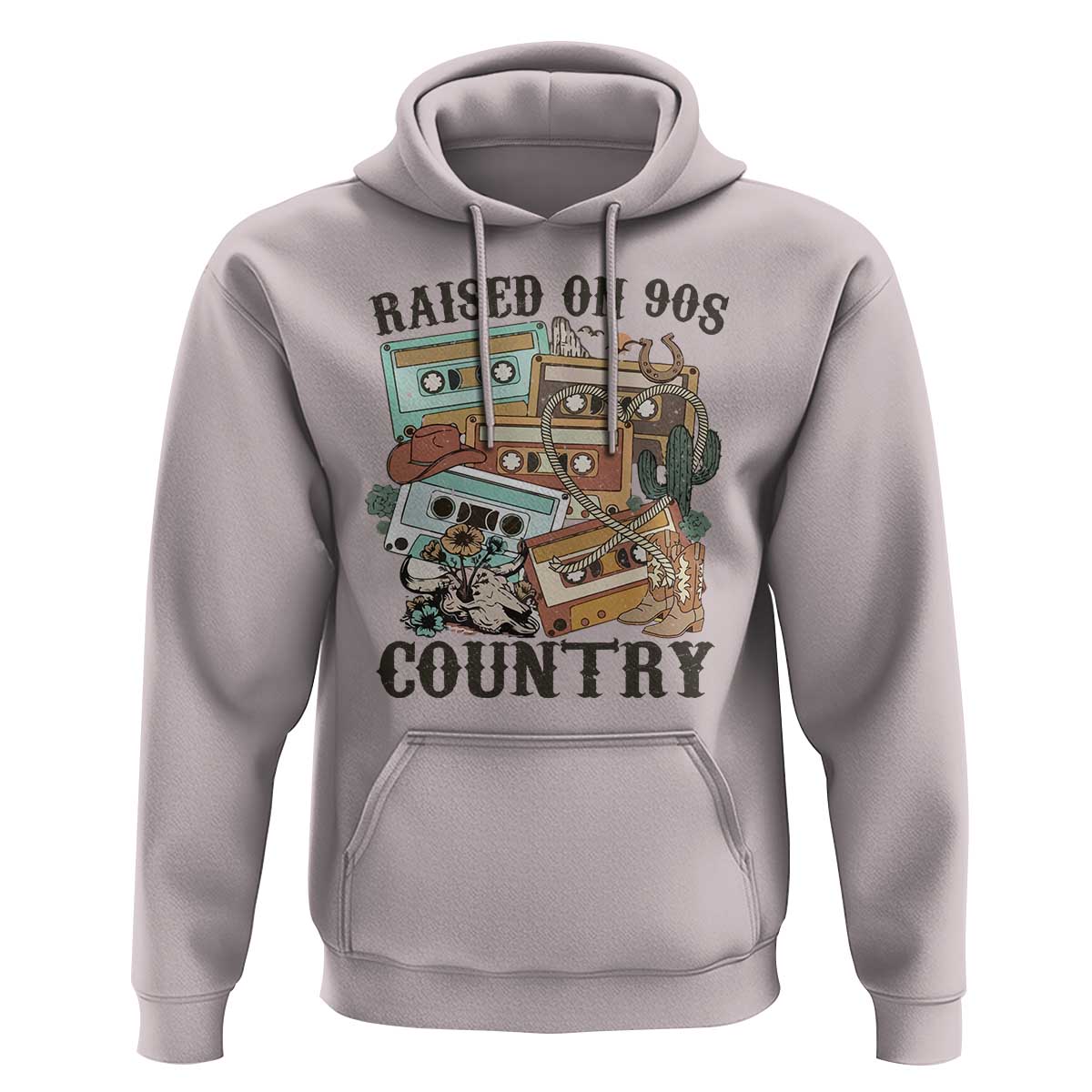 Funny Western Country Hoodie Raised On 90s Country Mixtape - Wonder Print Shop