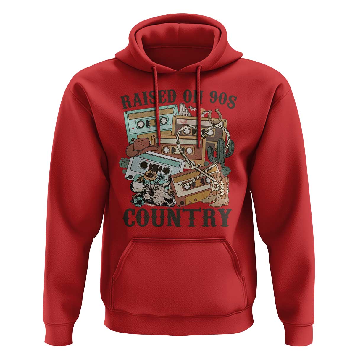 Funny Western Country Hoodie Raised On 90s Country Mixtape - Wonder Print Shop