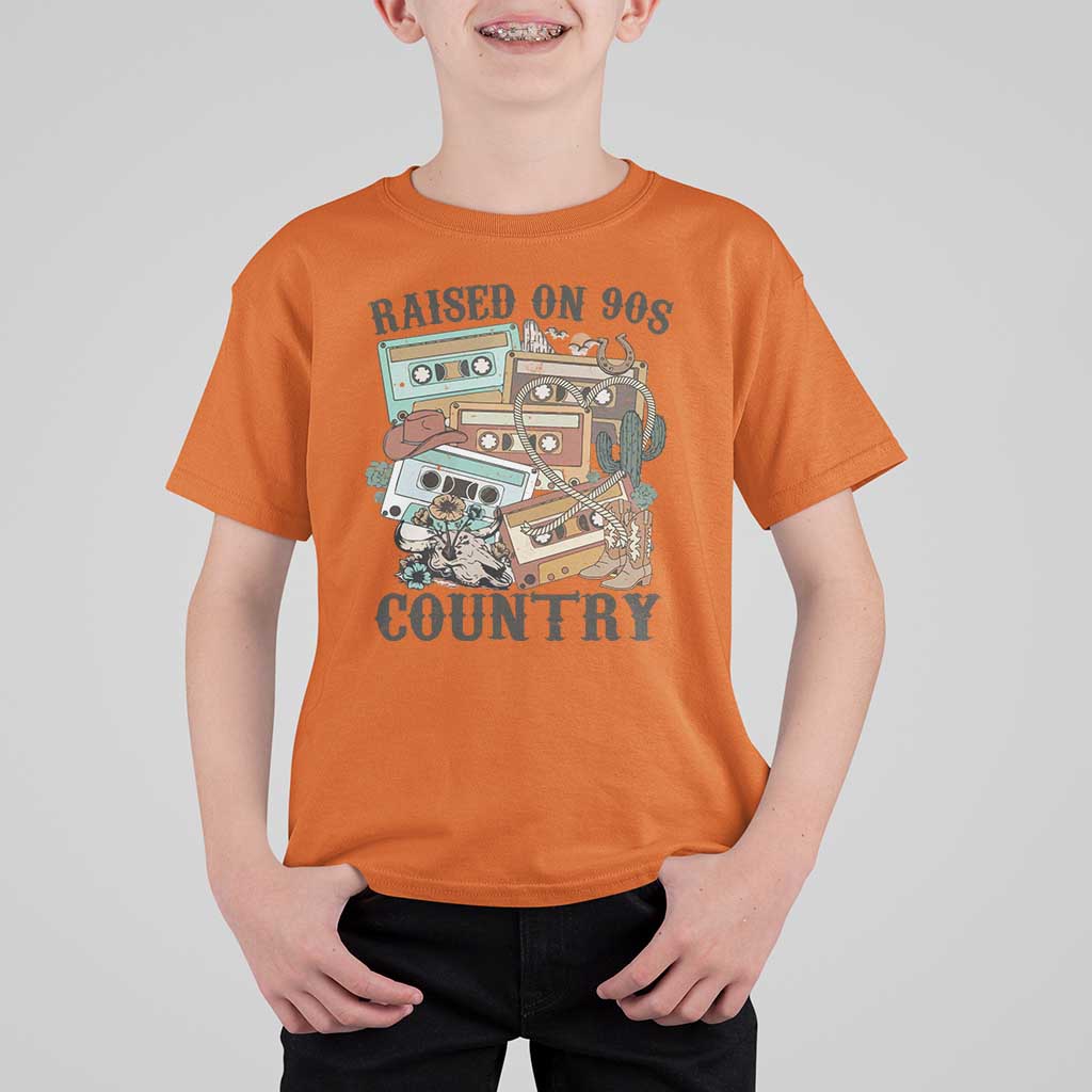 Funny Western Country T Shirt For Kid Raised On 90s Country Mixtape - Wonder Print Shop