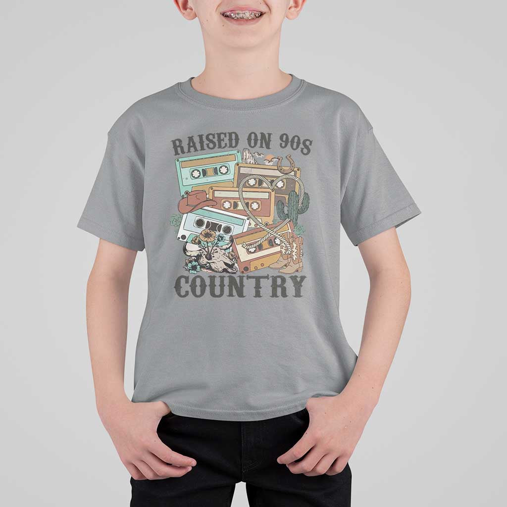 Funny Western Country T Shirt For Kid Raised On 90s Country Mixtape - Wonder Print Shop