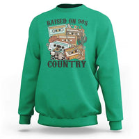 Funny Western Country Sweatshirt Raised On 90s Country Mixtape - Wonder Print Shop