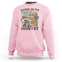 Funny Western Country Sweatshirt Raised On 90s Country Mixtape - Wonder Print Shop