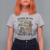 Funny Western Country T Shirt For Women Raised On 90s Country Mixtape - Wonder Print Shop