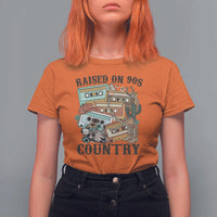 Funny Western Country T Shirt For Women Raised On 90s Country Mixtape - Wonder Print Shop