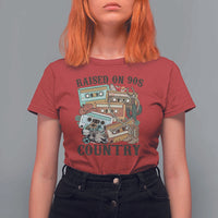 Funny Western Country T Shirt For Women Raised On 90s Country Mixtape - Wonder Print Shop