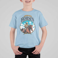 Funny Western Country T Shirt For Kid Hold Your Horses Cowboy Rodeo - Wonder Print Shop