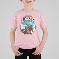 Funny Western Country T Shirt For Kid Hold Your Horses Cowboy Rodeo - Wonder Print Shop