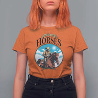 Funny Western Country T Shirt For Women Hold Your Horses Cowboy Rodeo - Wonder Print Shop