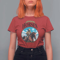 Funny Western Country T Shirt For Women Hold Your Horses Cowboy Rodeo - Wonder Print Shop