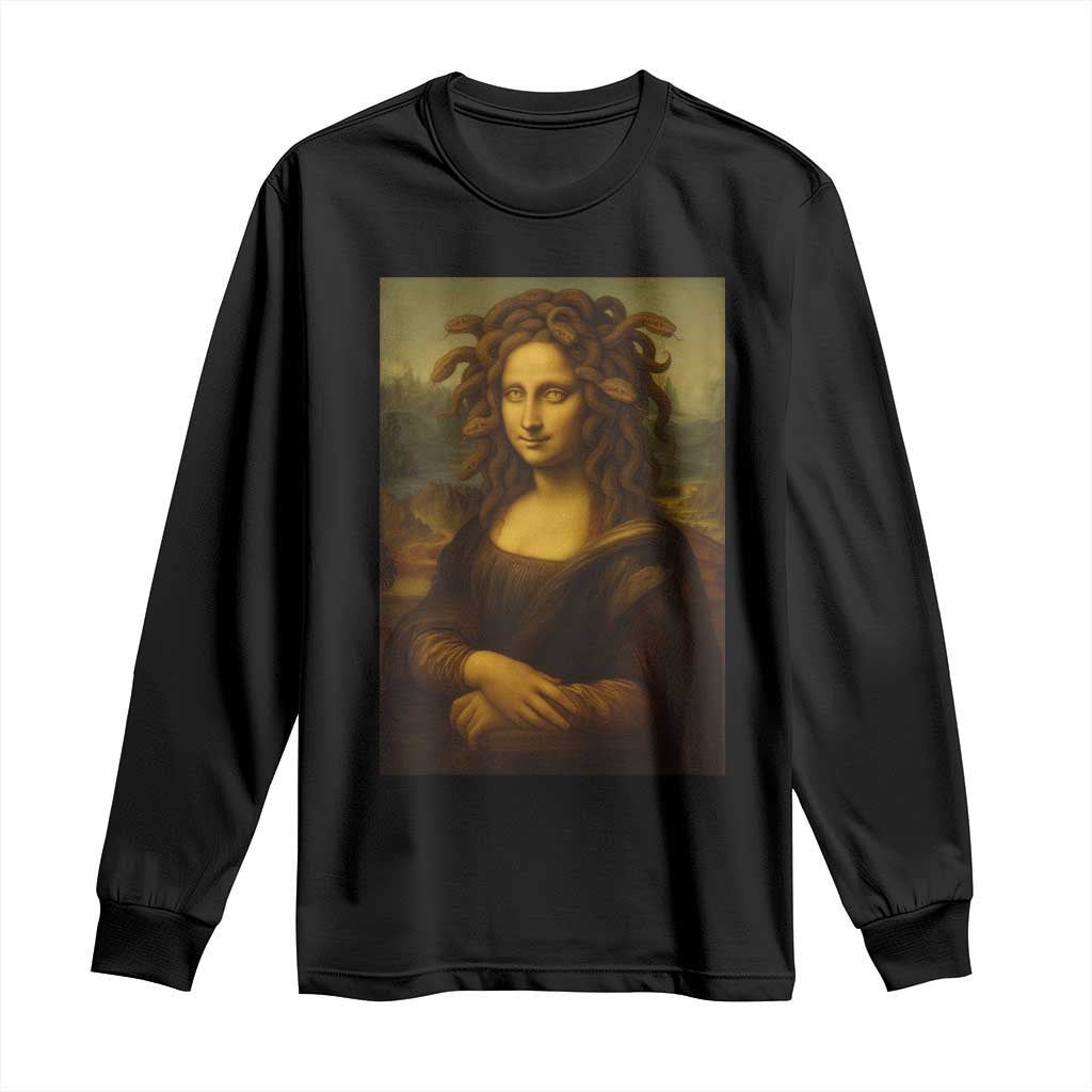 Medusa Mona Lisa Long Sleeve Shirt Greek Mythology Ancient - Wonder Print Shop