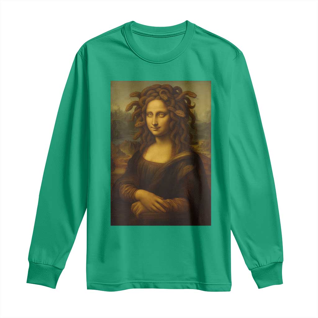 Medusa Mona Lisa Long Sleeve Shirt Greek Mythology Ancient - Wonder Print Shop