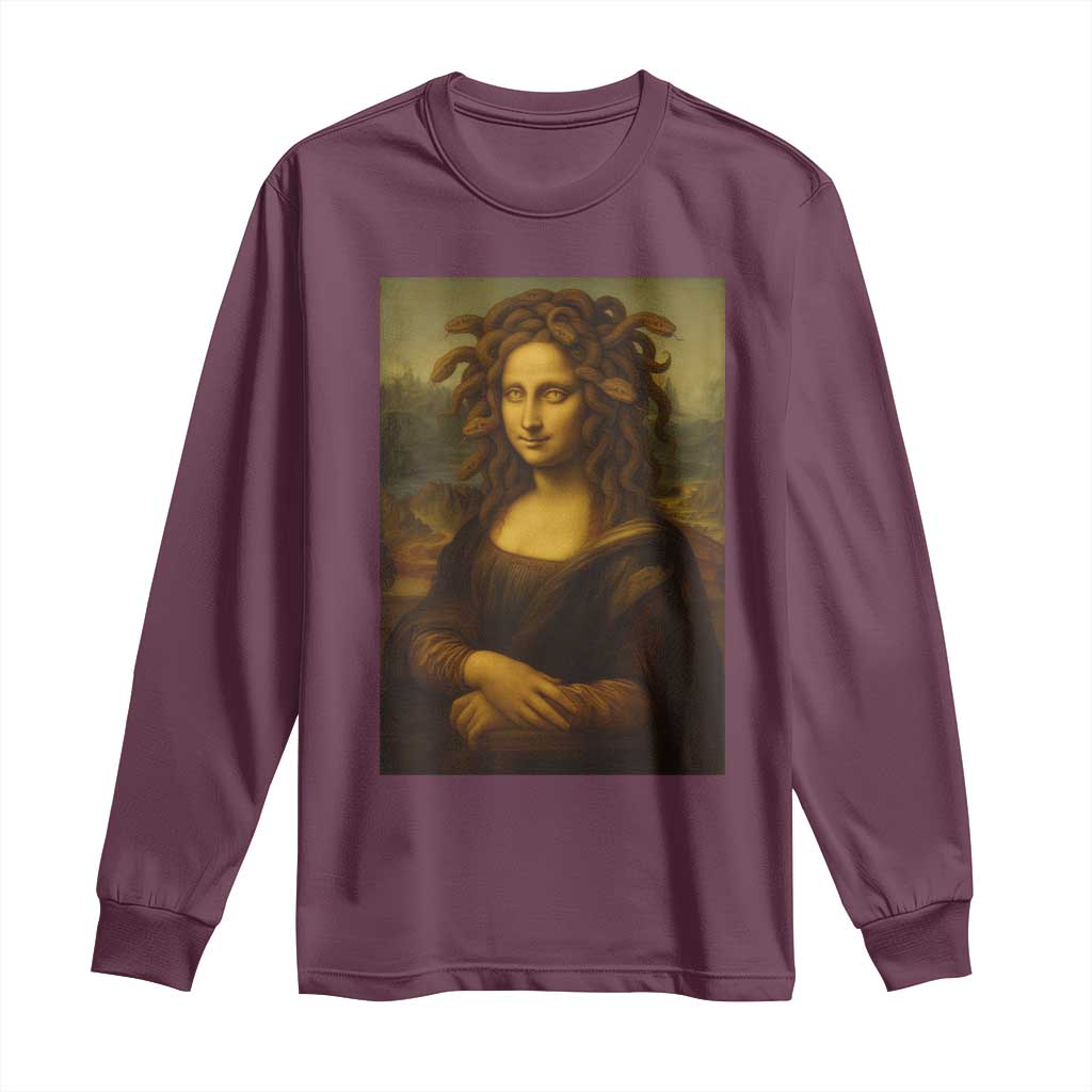Medusa Mona Lisa Long Sleeve Shirt Greek Mythology Ancient - Wonder Print Shop