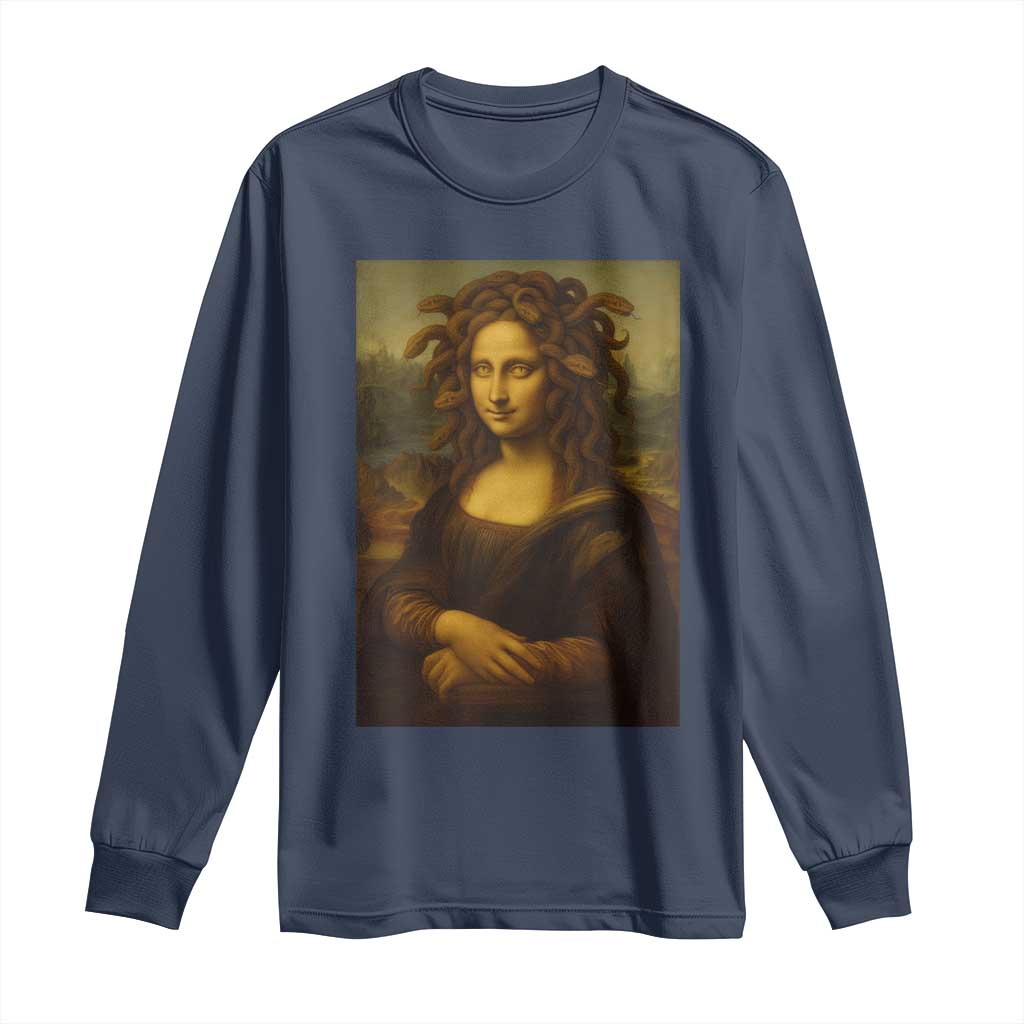 Medusa Mona Lisa Long Sleeve Shirt Greek Mythology Ancient - Wonder Print Shop