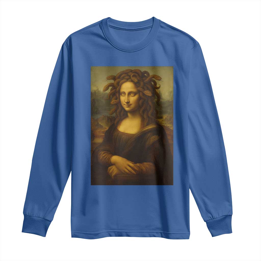 Medusa Mona Lisa Long Sleeve Shirt Greek Mythology Ancient - Wonder Print Shop