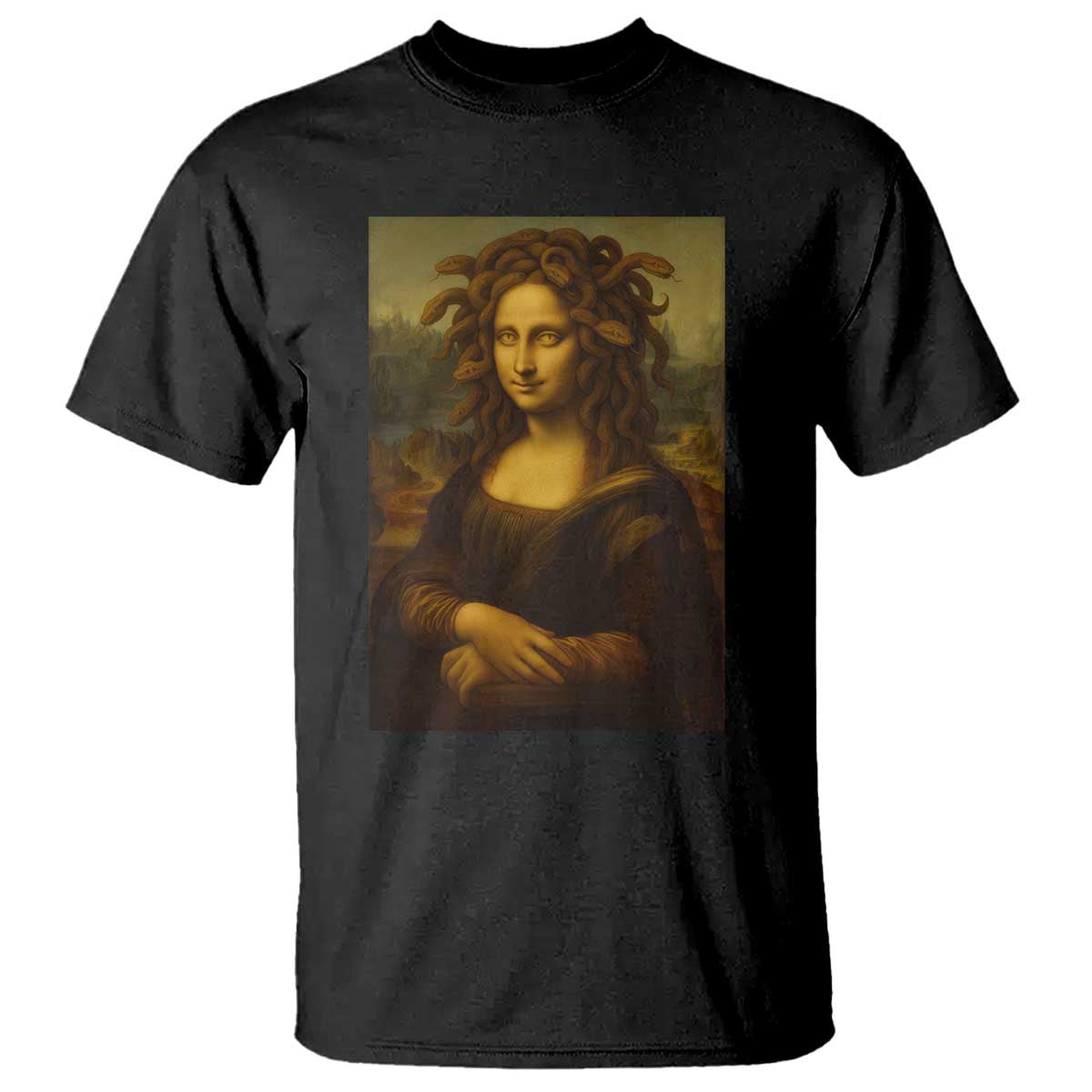 Medusa Mona Lisa T Shirt Greek Mythology Ancient - Wonder Print Shop