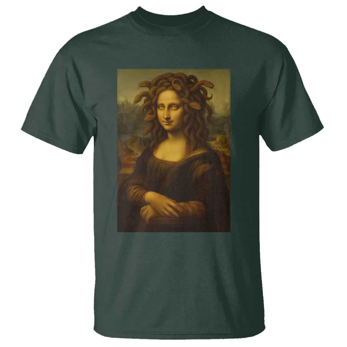 Medusa Mona Lisa T Shirt Greek Mythology Ancient - Wonder Print Shop