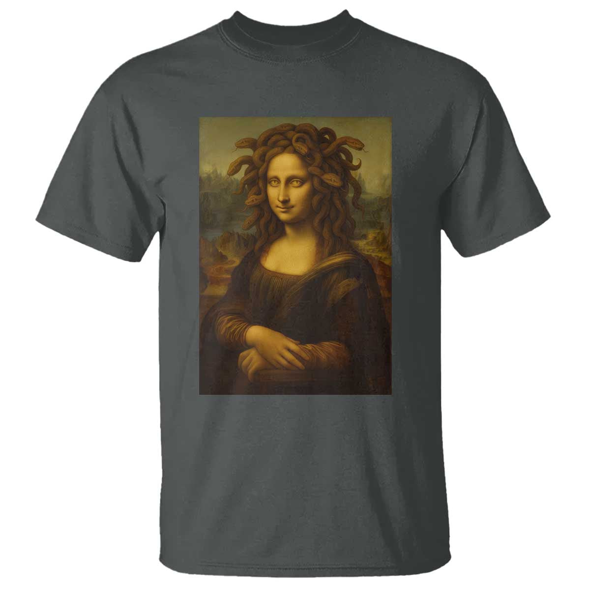 Medusa Mona Lisa T Shirt Greek Mythology Ancient - Wonder Print Shop