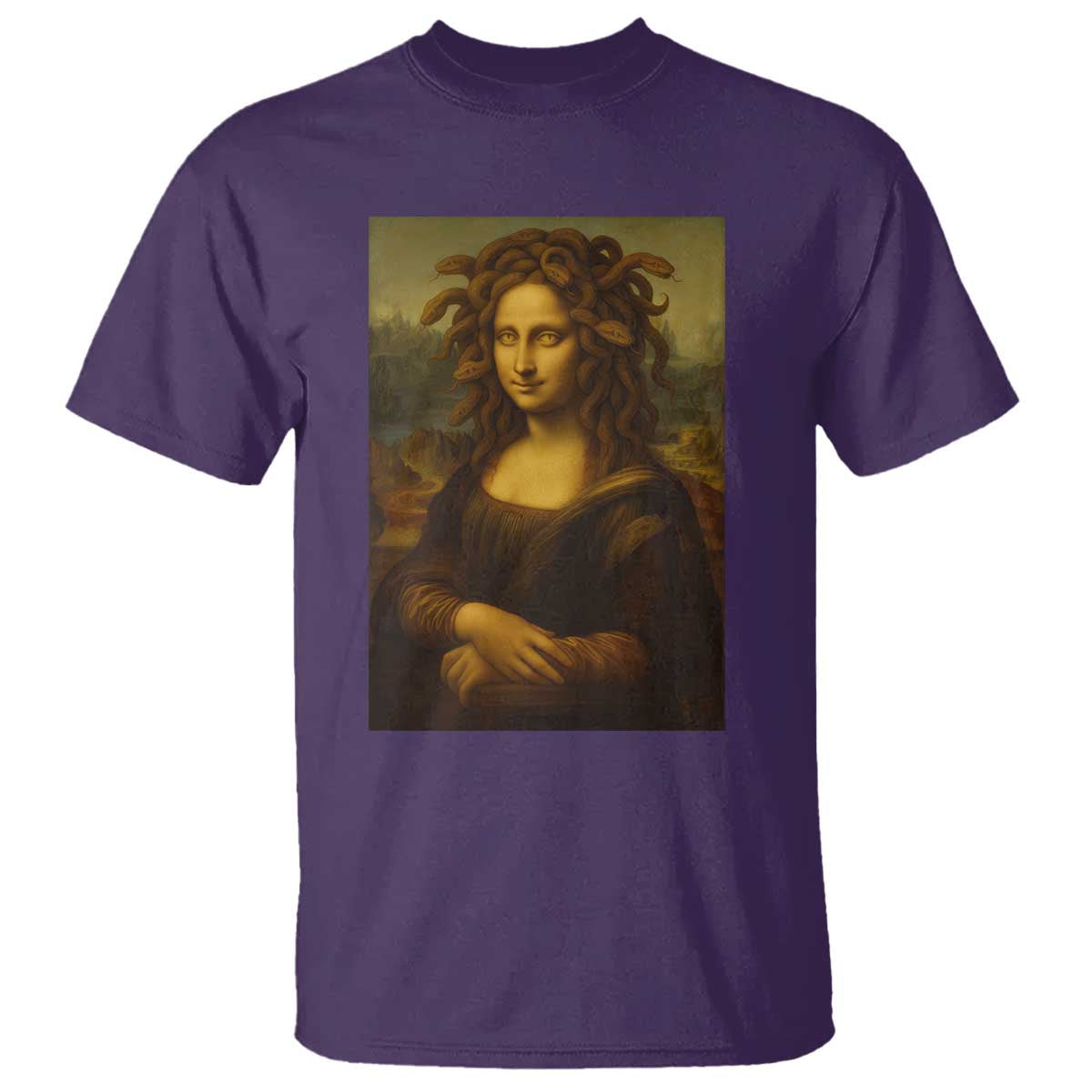 Medusa Mona Lisa T Shirt Greek Mythology Ancient - Wonder Print Shop
