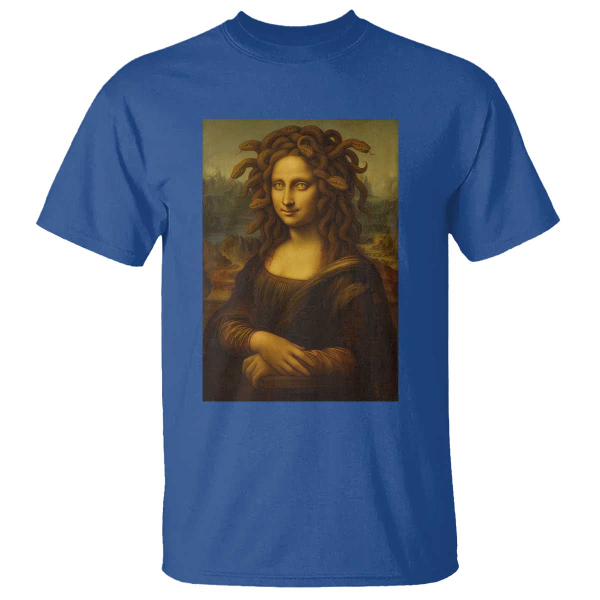 Medusa Mona Lisa T Shirt Greek Mythology Ancient - Wonder Print Shop