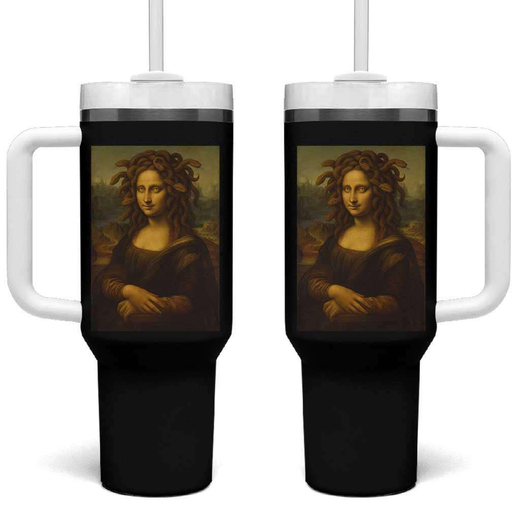 Medusa Mona Lisa Tumbler With Handle Greek Mythology Ancient - Wonder Print Shop
