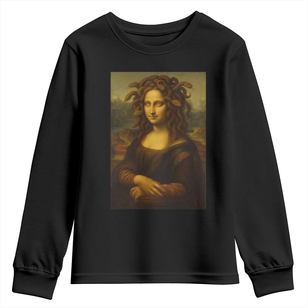 Medusa Mona Lisa Youth Sweatshirt Greek Mythology Ancient - Wonder Print Shop