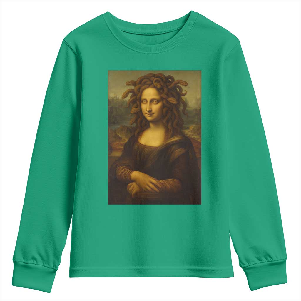 Medusa Mona Lisa Youth Sweatshirt Greek Mythology Ancient - Wonder Print Shop
