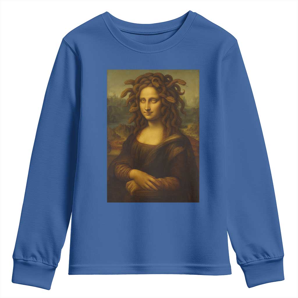 Medusa Mona Lisa Youth Sweatshirt Greek Mythology Ancient - Wonder Print Shop