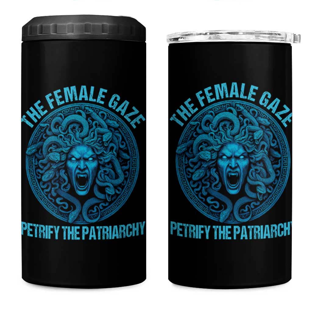 The Female Gaze Petrify The Patriarchy 4 in 1 Can Cooler Tumbler Medusa Feminist - Wonder Print Shop