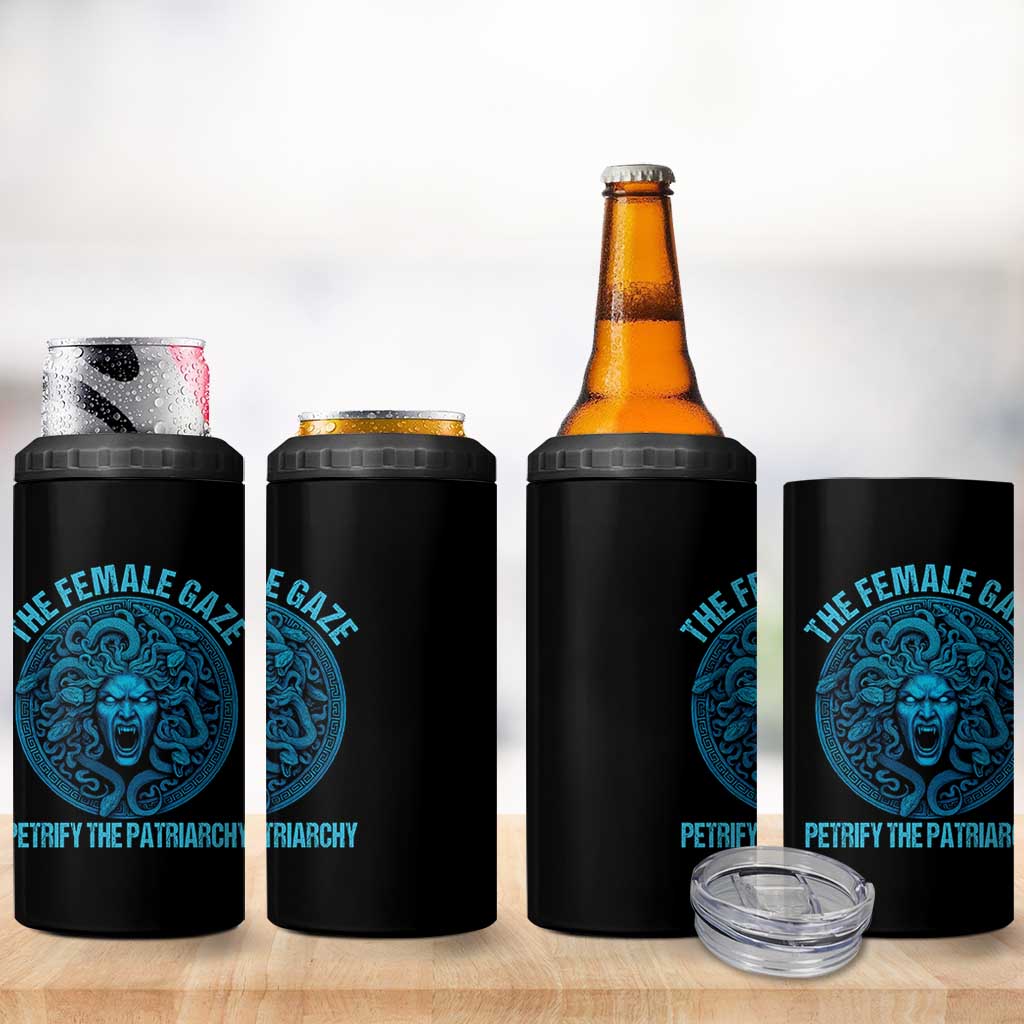 The Female Gaze Petrify The Patriarchy 4 in 1 Can Cooler Tumbler Medusa Feminist - Wonder Print Shop