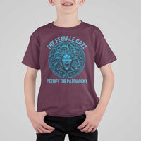 The Female Gaze Petrify The Patriarchy T Shirt For Kid Medusa Feminist - Wonder Print Shop