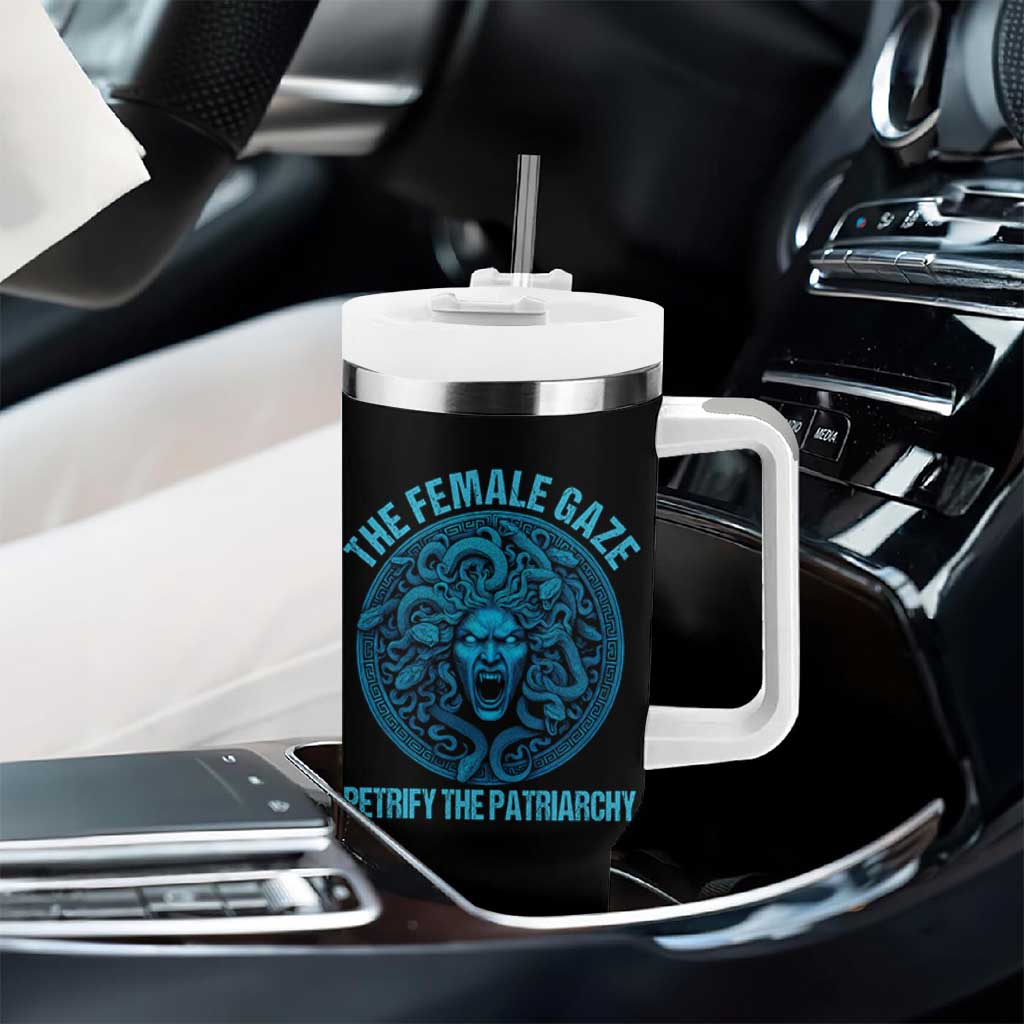 The Female Gaze Petrify The Patriarchy Tumbler With Handle Medusa Feminist - Wonder Print Shop