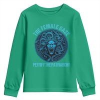 The Female Gaze Petrify The Patriarchy Youth Sweatshirt Medusa Feminist - Wonder Print Shop