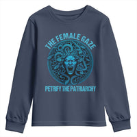 The Female Gaze Petrify The Patriarchy Youth Sweatshirt Medusa Feminist - Wonder Print Shop