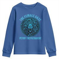 The Female Gaze Petrify The Patriarchy Youth Sweatshirt Medusa Feminist - Wonder Print Shop