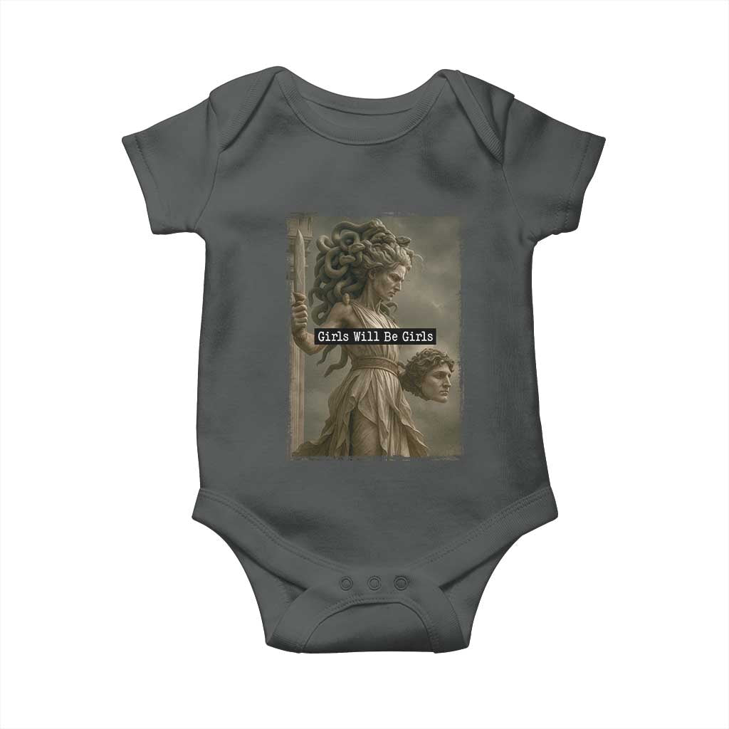 Girls Will Be Girls Medusa Feminist Baby Onesie Women's Right - Wonder Print Shop